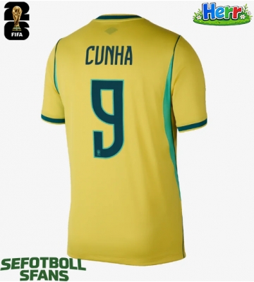 Brasilien Matheus Cunha #9 Hemmatröja VM 2026 Kortärmad